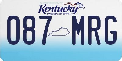 KY license plate 087MRG
