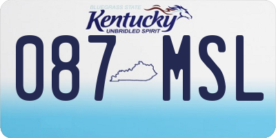 KY license plate 087MSL