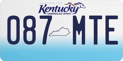 KY license plate 087MTE
