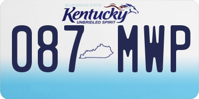 KY license plate 087MWP