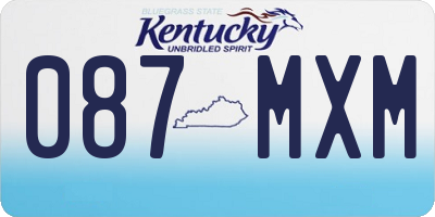 KY license plate 087MXM