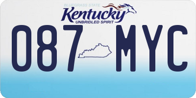 KY license plate 087MYC
