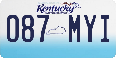 KY license plate 087MYI