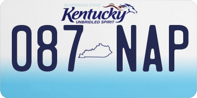 KY license plate 087NAP