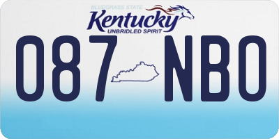 KY license plate 087NBO