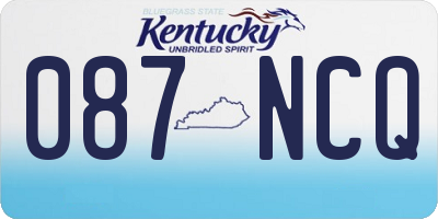 KY license plate 087NCQ