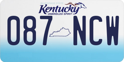KY license plate 087NCW
