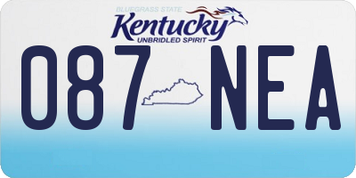 KY license plate 087NEA