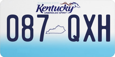KY license plate 087QXH