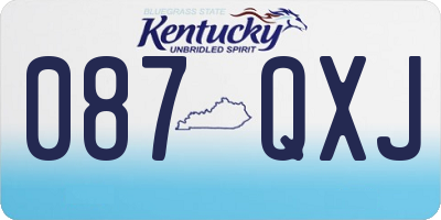 KY license plate 087QXJ