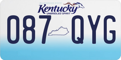 KY license plate 087QYG