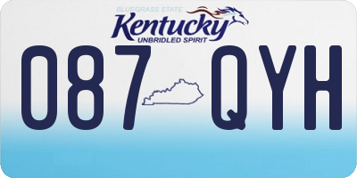 KY license plate 087QYH