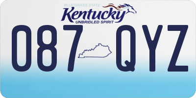 KY license plate 087QYZ
