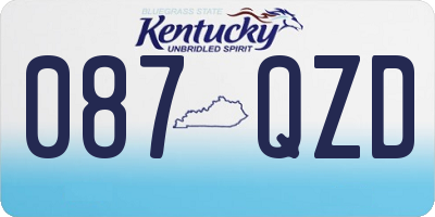 KY license plate 087QZD