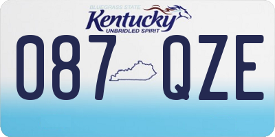 KY license plate 087QZE