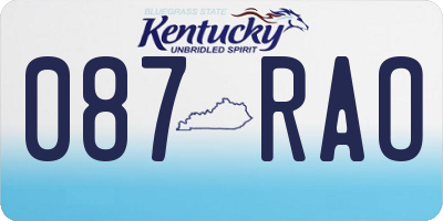 KY license plate 087RAO