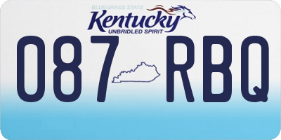 KY license plate 087RBQ