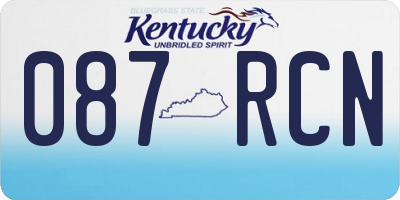 KY license plate 087RCN