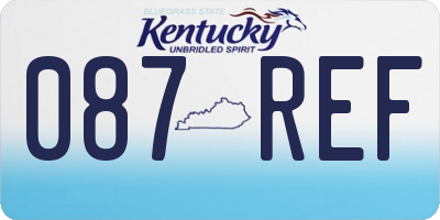 KY license plate 087REF