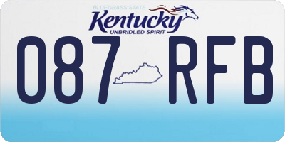 KY license plate 087RFB
