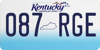 KY license plate 087RGE