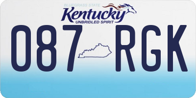 KY license plate 087RGK