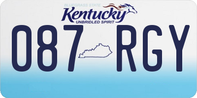 KY license plate 087RGY