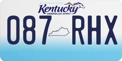 KY license plate 087RHX