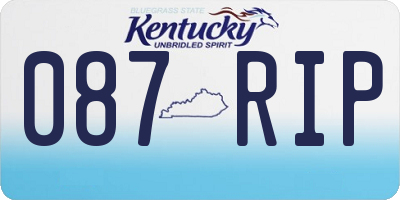KY license plate 087RIP