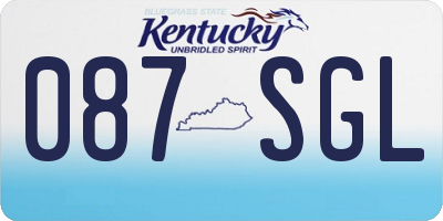 KY license plate 087SGL