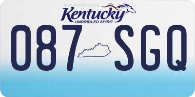 KY license plate 087SGQ