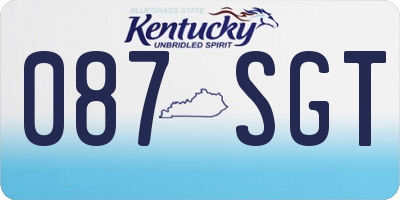 KY license plate 087SGT