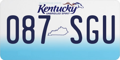 KY license plate 087SGU