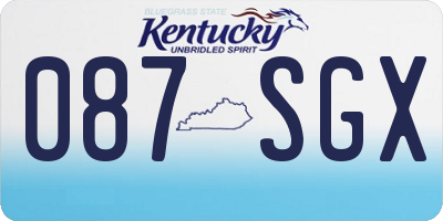 KY license plate 087SGX