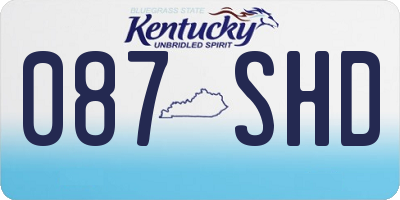 KY license plate 087SHD