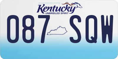 KY license plate 087SQW