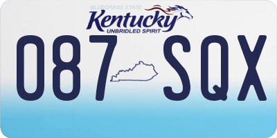 KY license plate 087SQX