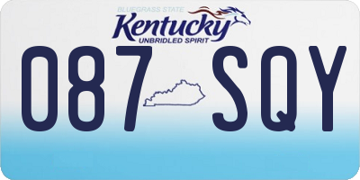KY license plate 087SQY