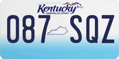 KY license plate 087SQZ
