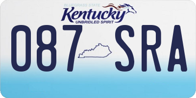 KY license plate 087SRA