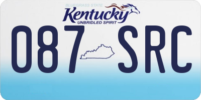 KY license plate 087SRC