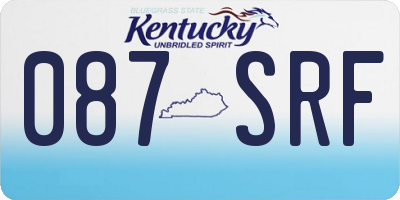 KY license plate 087SRF