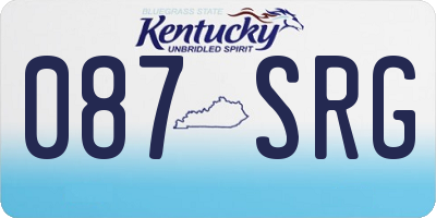 KY license plate 087SRG
