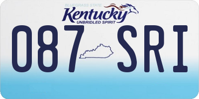 KY license plate 087SRI