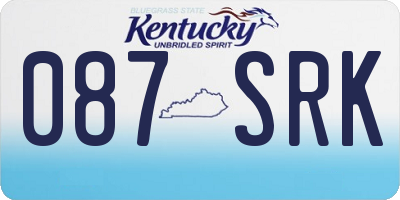 KY license plate 087SRK