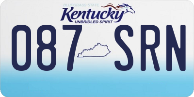 KY license plate 087SRN