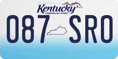 KY license plate 087SRO