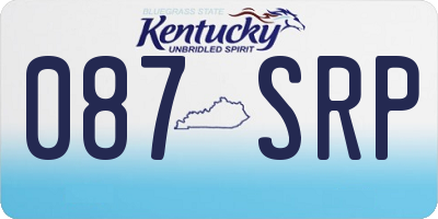 KY license plate 087SRP