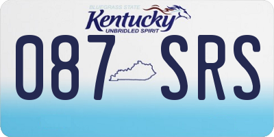 KY license plate 087SRS