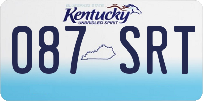 KY license plate 087SRT